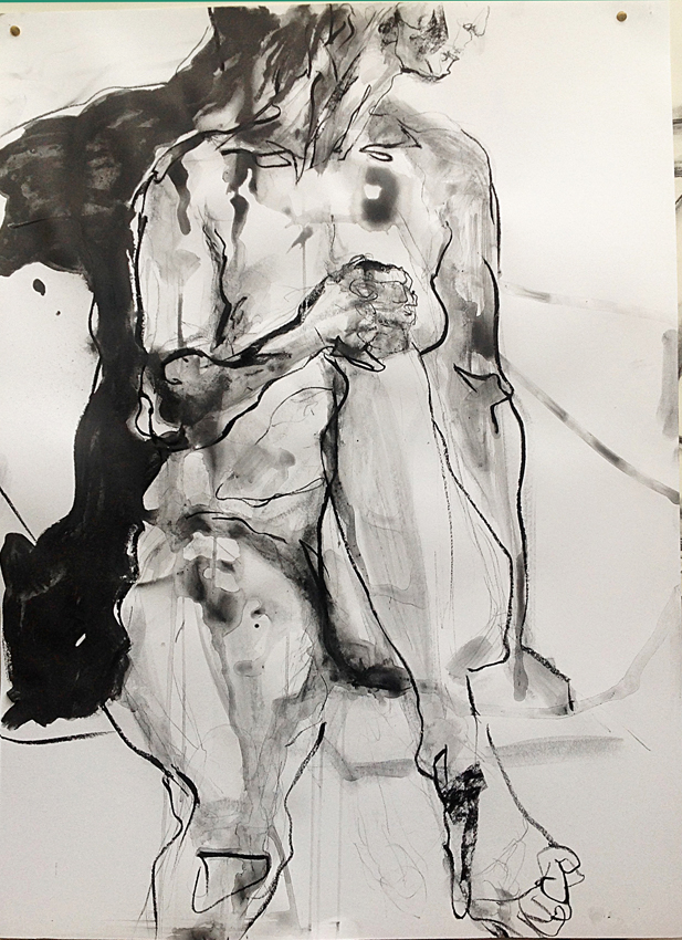 Graphite and Ink life drawing