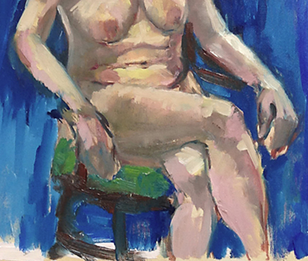 Seated model. Painted at Art Courses Wales